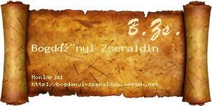 Bogdányi Zseraldin névjegykártya